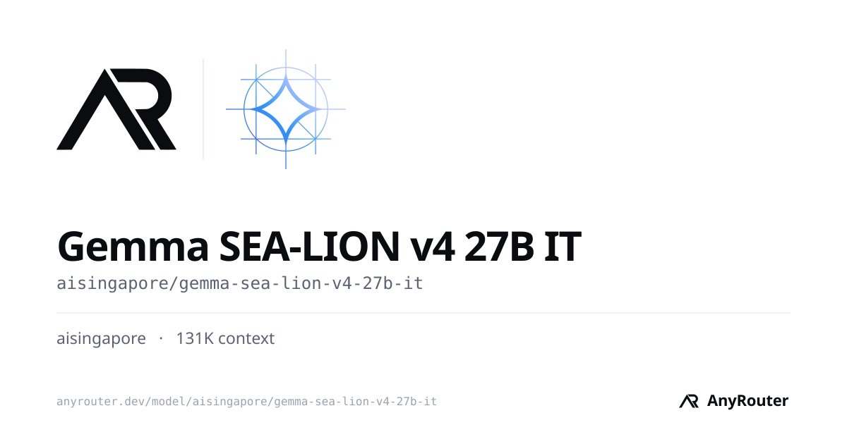 Gemma SEA-LION v4 27B IT share card