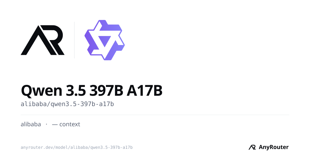Qwen 3.5 397B A17B share card