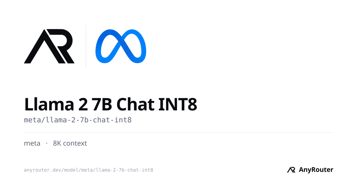 Llama 2 7B Chat INT8 share card