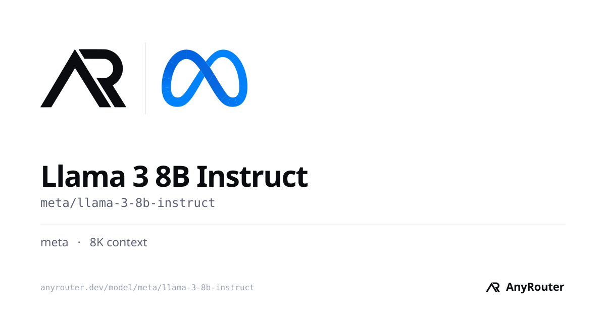 Llama 3 8B Instruct share card