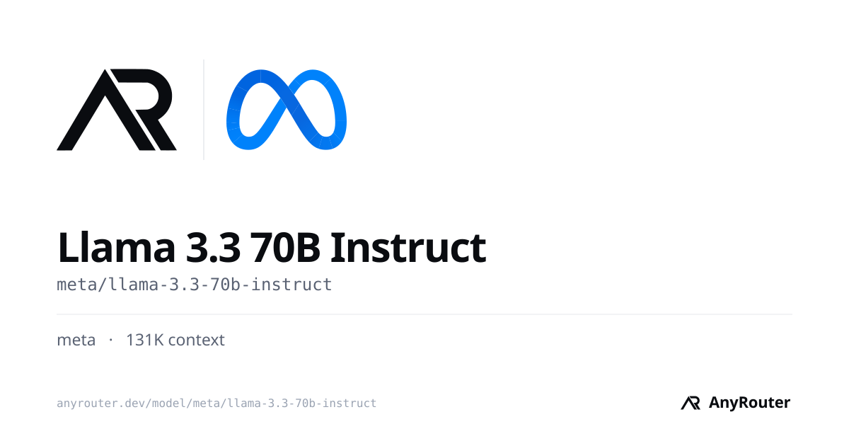 Llama 3.3 70B Instruct share card
