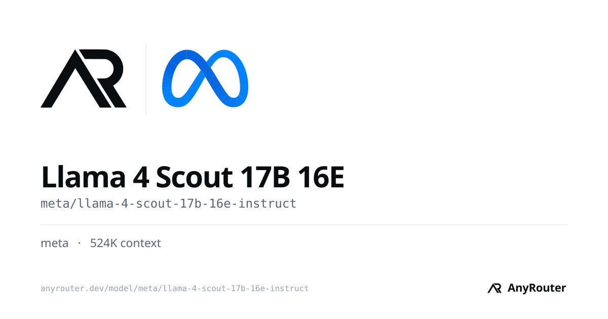 Llama 4 Scout 17B 16E share card