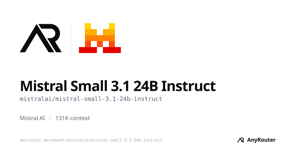 Mistral Small 3.1 24B Instruct share card