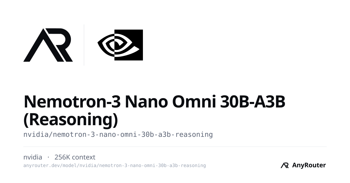 Nemotron-3 Nano Omni 30B-A3B (Reasoning) share card