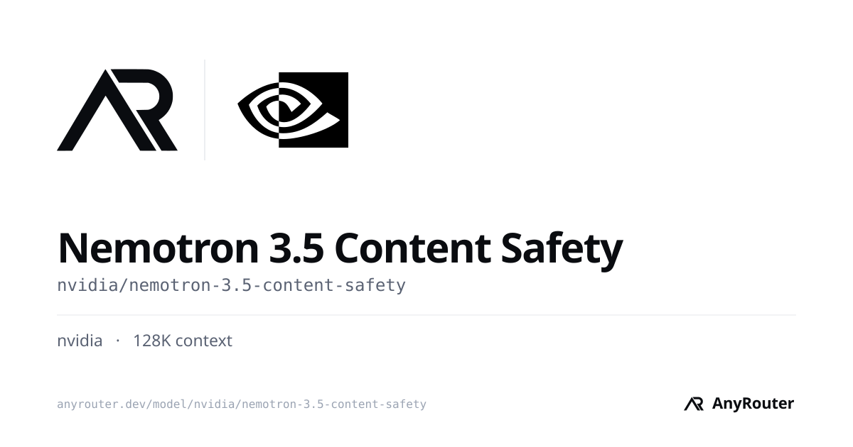 Nemotron 3.5 Content Safety share card